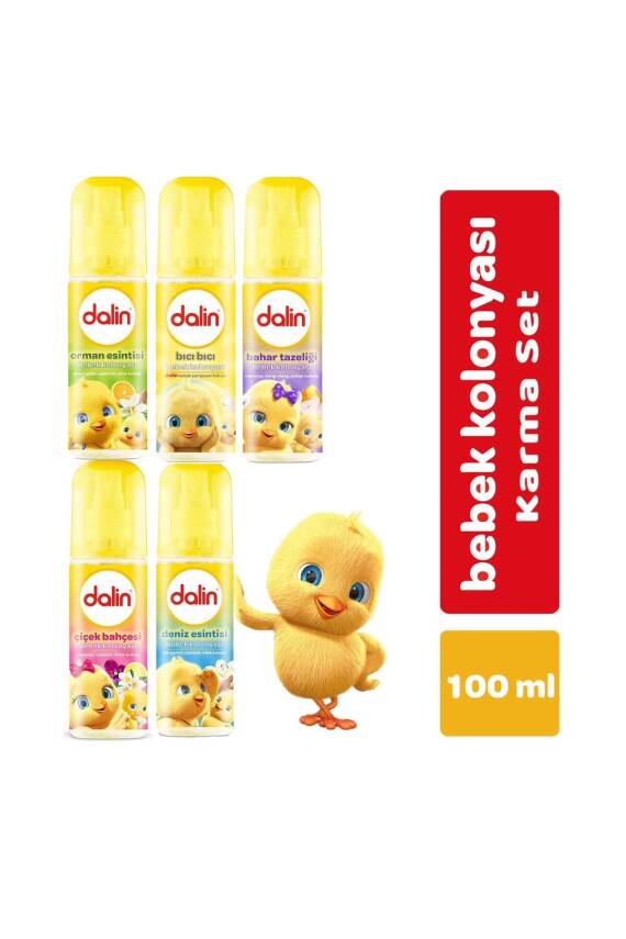 Dalin Bebek Kolonyası 100 ml (Bıcı Bıcı- Orman- Bahar- Çicek- Deniz) Karma 5 Li Set - 1