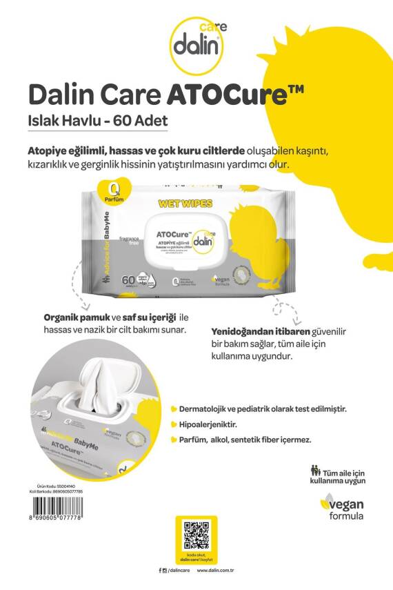 Dalin Care Atocure Islak Havlu 60'lı 2 Adet - 2