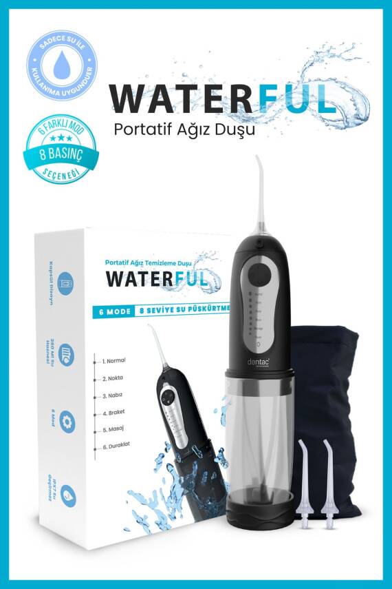 Dentac Waterful Portatif Ağız Duşu Siyah - 1
