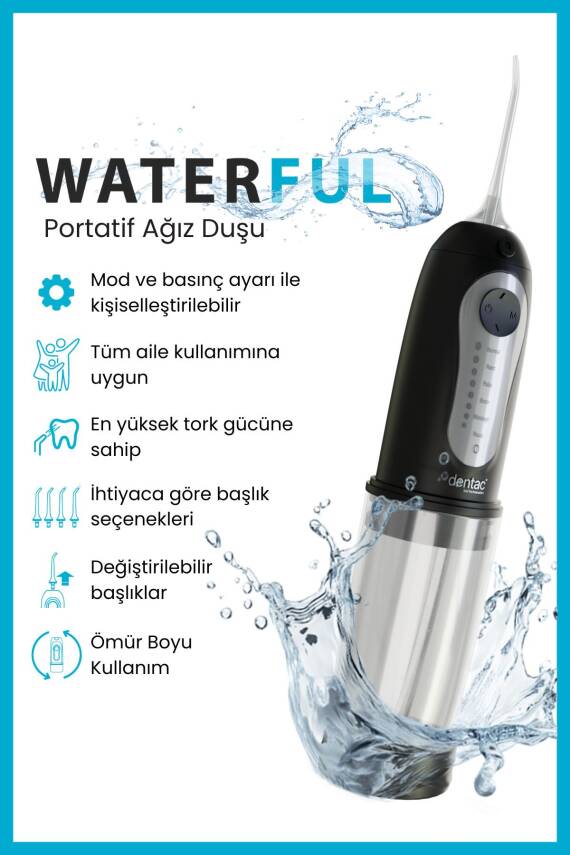 Dentac Waterful Portatif Ağız Duşu Siyah - 4