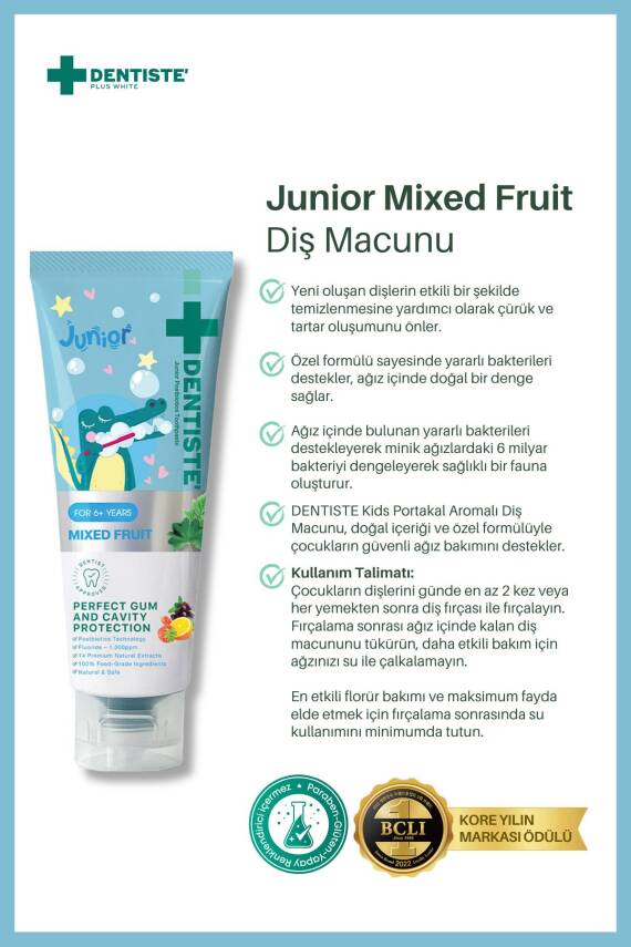 Dentiste Junior Diş Macunu Karışık Meyve Aromalı 6 Yaş 60 gr - 2