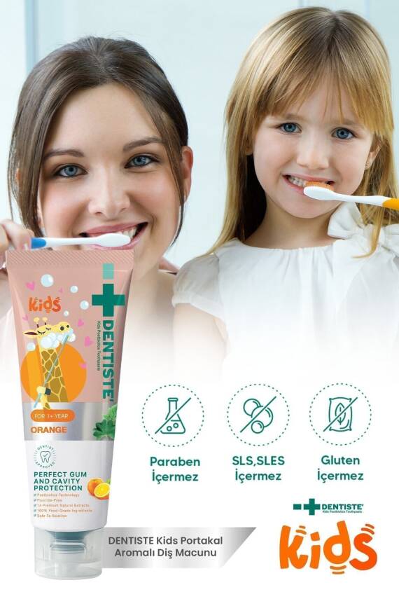 Dentiste Kids Florürsüz Portakal Aromalı Diş Macunu 1-6 Yaş - 4