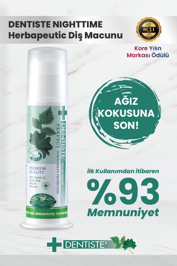 Dentiste Plus Nighttime Herbapeutic Ağız Kokusu Önleyici Pompalı Diş Macunu 120gr - 2