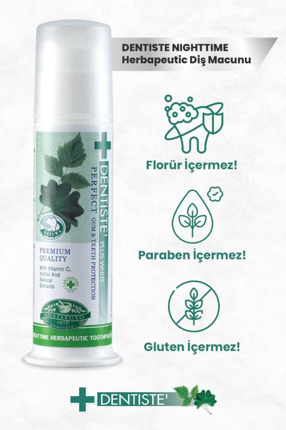 Dentiste Plus Nighttime Herbapeutic Ağız Kokusu Önleyici Pompalı Diş Macunu 120gr - 3