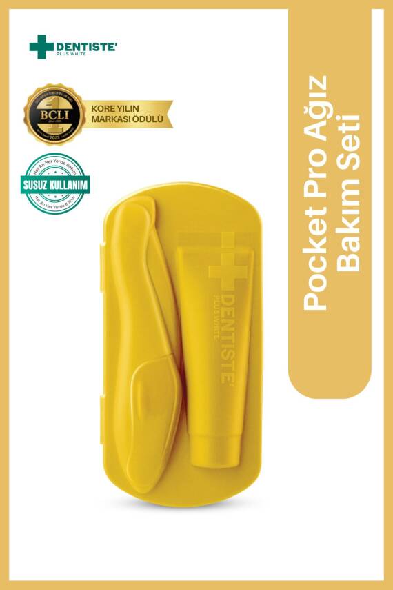 Dentiste Pocket Pro Susuz Fırçalama Seyahat Seti (Sarı) - 1