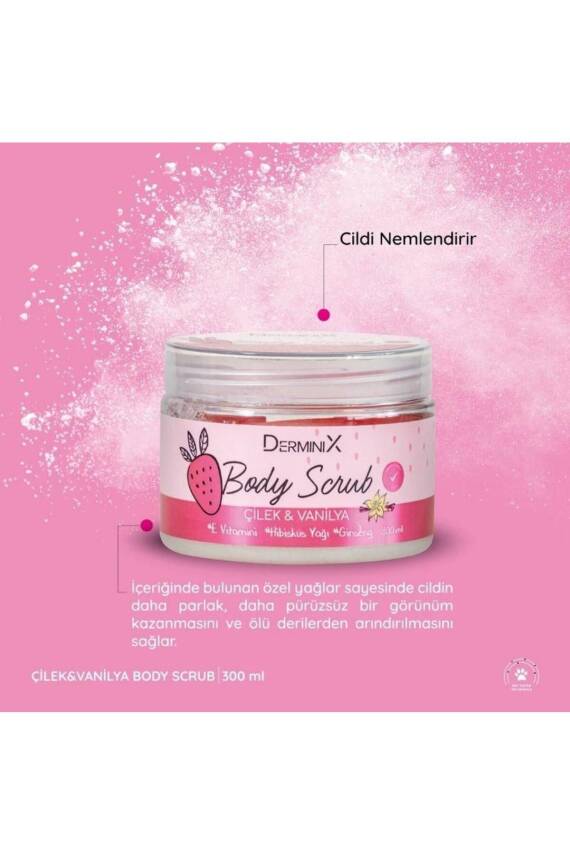 Derminix Çilek Vanilya Vücut Peelingi 300 ml - 2
