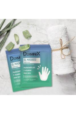 Derminix Hyaluronik Asit & E Vitamini & Aloe Vera Nemlendirici El Maskesi 2'li - 2