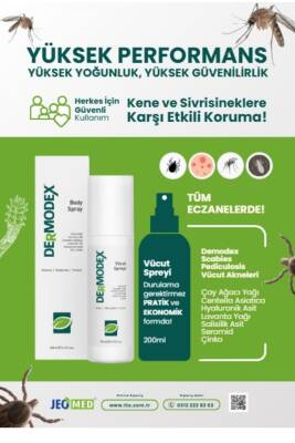 Dermodex Kene Ve Vücut Spreyi 200ml Akne, Uyuz, Mantar, Bit, Kene Kovucu ( Çay Ağacı Yağı, Centelle Vs. ) - 4