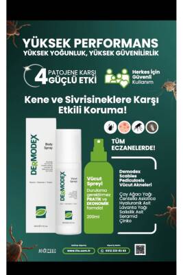 Dermodex Kene Ve Vücut Spreyi 200ml Akne, Uyuz, Mantar, Bit, Kene Kovucu ( Çay Ağacı Yağı, Centelle Vs. ) - 5