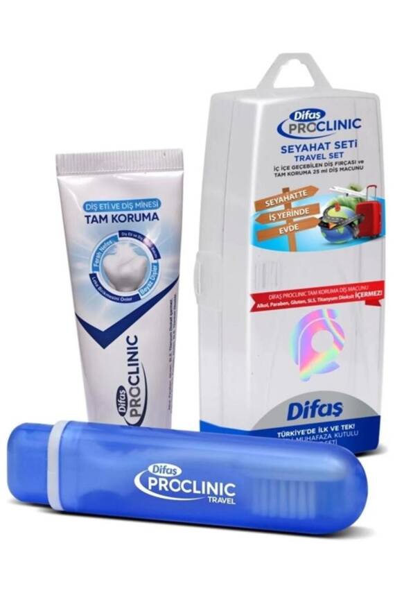 Difaş Pro-Clinic Diş Fırçası Ve Tam Koruma Diş Macunu 25 ml Kutulu Seyahat Diş Seti - 1