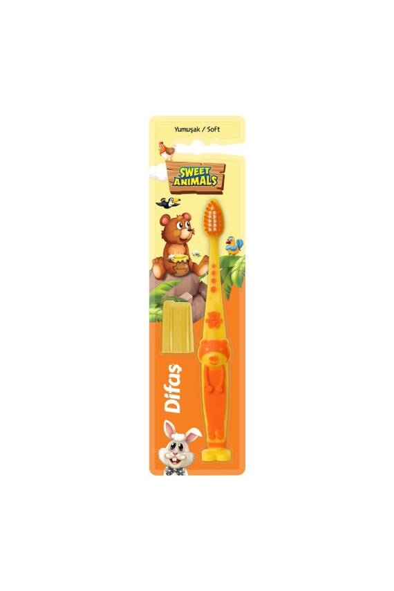 Difaş Sweet Animals Yumuşak Çocuk Diş Fırçası Turuncu - 2