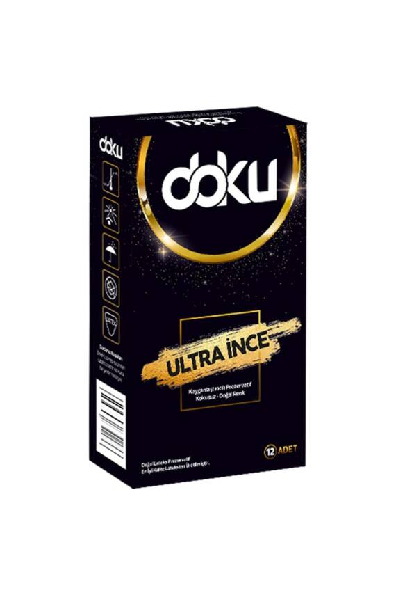 Doku Kayganlaştırıcı Prezervatif Ultra Ince 12 Adet Tek Kutu - 4