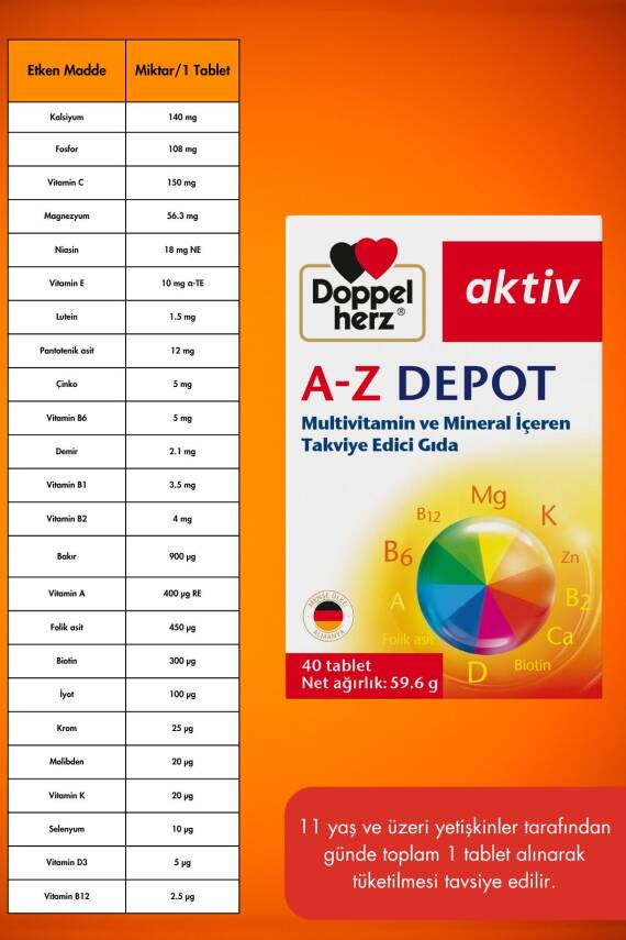 Doppelherz A-Z Depot Multivitamin 40 Tablet - 4