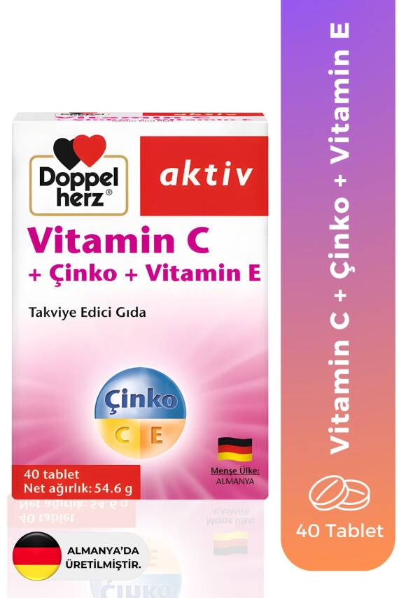 Doppelherz Vitamin C + Çinko + Vitamin E 40 Tablet - 1