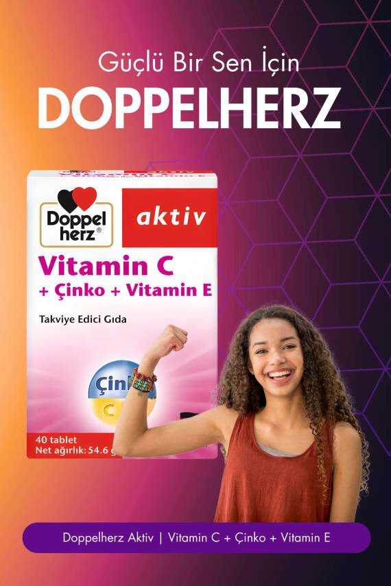 Doppelherz Vitamin C + Çinko + Vitamin E 40 Tablet - 2