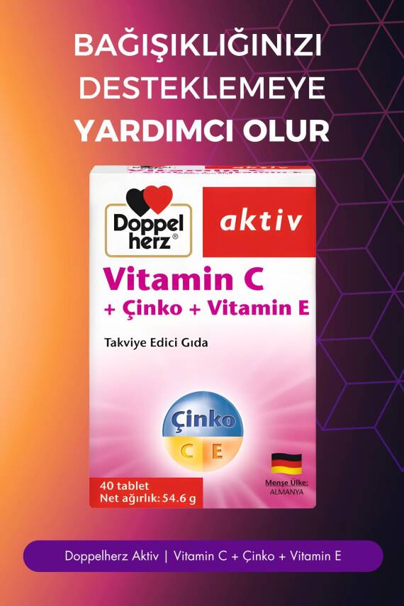 Doppelherz Vitamin C + Çinko + Vitamin E 40 Tablet - 3