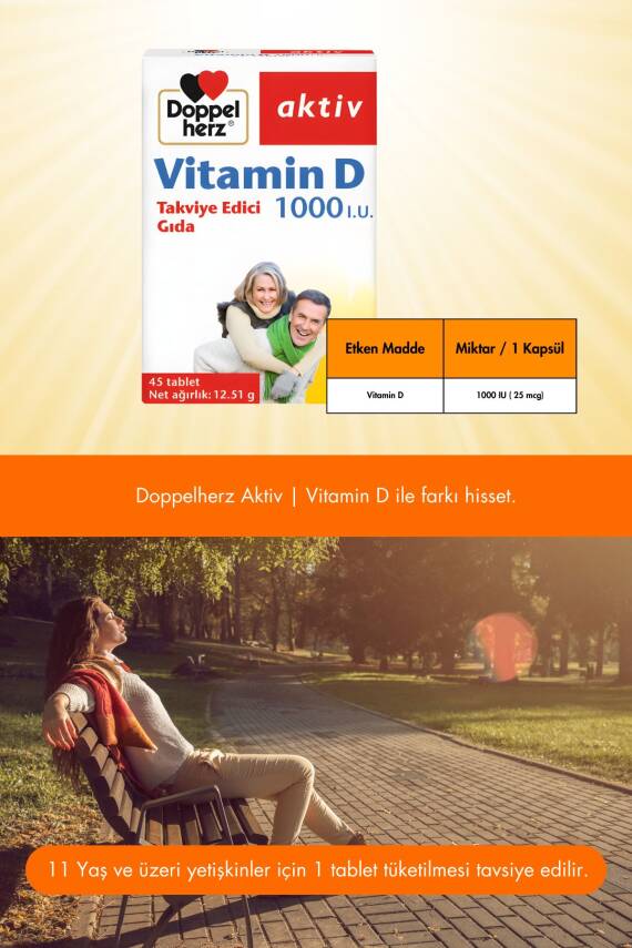 Doppelherz Vitamin D 1000 IU 45 Tablet - 4