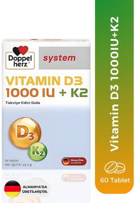Doppelherz Vitamin D3 1000 IU + K2 60 Tablet - Doppelherz