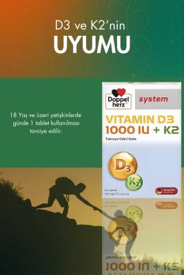 Doppelherz Vitamin D3 1000 IU + K2 60 Tablet - 3