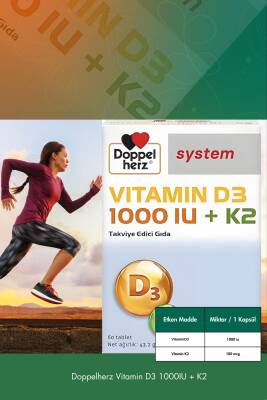 Doppelherz Vitamin D3 1000 IU + K2 60 Tablet - 4