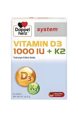 Doppelherz Vitamin D3 1000 IU + K2 60 Tablet - 5