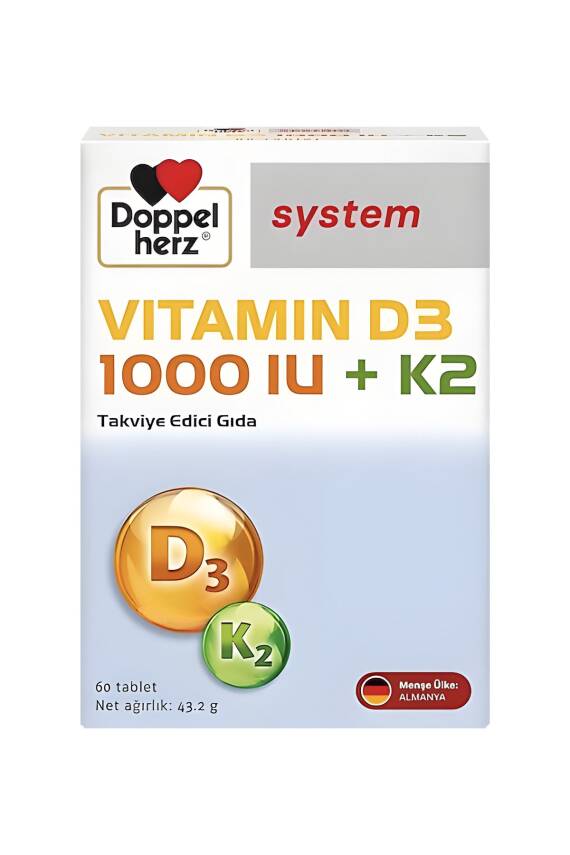 Doppelherz Vitamin D3 1000 IU + K2 60 Tablet - 5