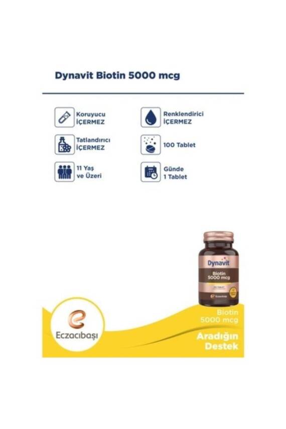 Dynavit Biotin 5000mcg 100 Kapsül - 2
