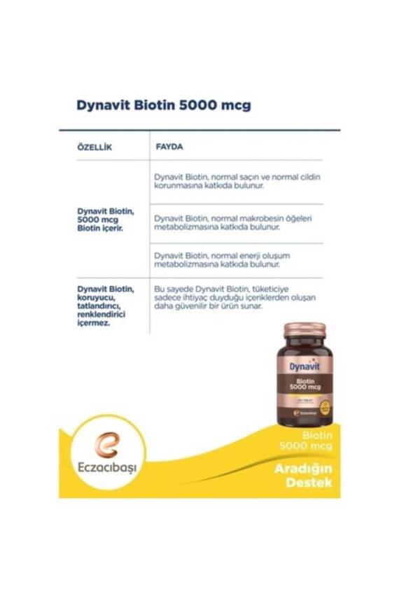 Dynavit Biotin 5000mcg 100 Kapsül - 4