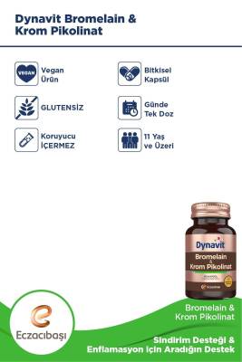 Dynavit Bromelain & Krom Pikolinat 60 Kapsül - 4