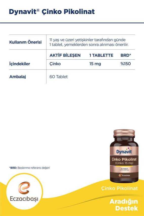 Dynavit Çinko Pikolinat 60 Tablet - 2
