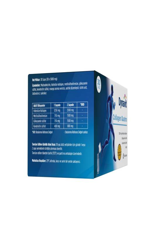 Dynavit Collagen Quatro 30 Saşe - Hidrolize Peptit Tip 2 Tavuk Kolajeni, MSM, Glukozamin Sülfati - 6
