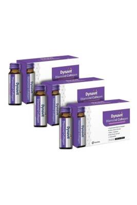Dynavit Diamond Collagen 50 ml 10 Şişe x 3 Adet Üzüm Aromalı Hidrolize Peptit Tip 1 Balık Kolajeni - Dynavit