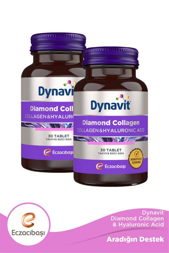 Dynavit Diamond Collagen & Hyaluronic Acid 30 Tablet x 2 Adet - 1