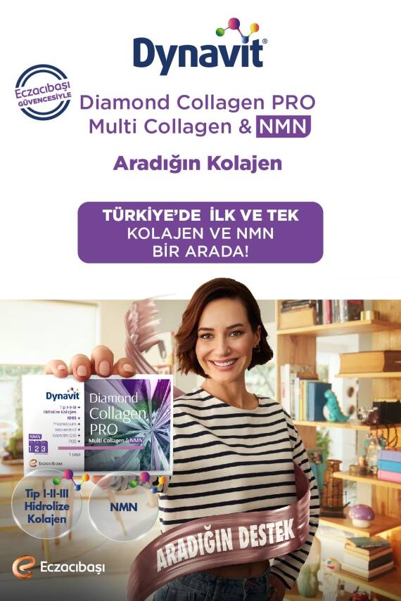 Dynavit Diamond Collagen PRO Tip I-II-III Hidrolize Multi Collagen&NMN Ananas Aromalı 30 Saşe - 2