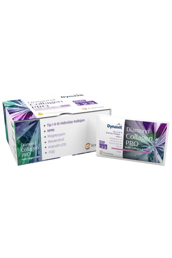 Dynavit Diamond Collagen PRO Tip I-II-III Hidrolize Multi Collagen&NMN Ananas Aromalı 30 Saşe - 5