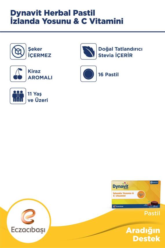 Dynavit Herbal Izlanda Yosunu & Vitamin C 16 Pastil - 5