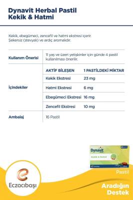 Dynavit Herbal Kekik Ve Hatmi 16 Pastil - 3