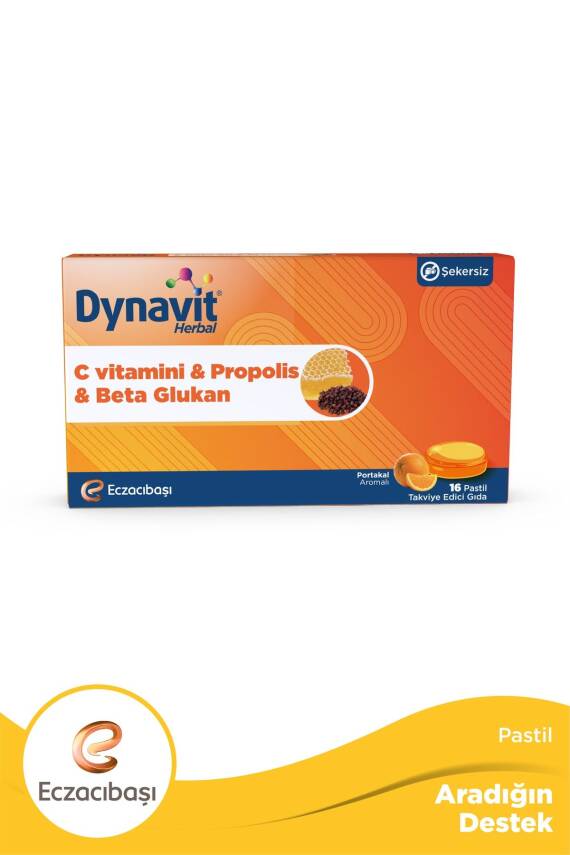 Dynavit Herbal Vitamin C Propolis ve Betaglukan 16 Pastil - 1