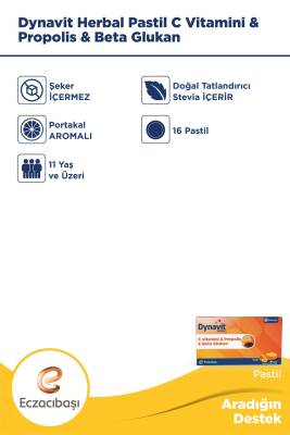 Dynavit Herbal Vitamin C Propolis ve Betaglukan 16 Pastil - 5