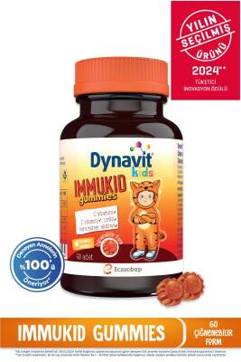 Dynavit Kids İmmukid Gummies 60 Adet Portakallı Çiğnenebilir - 1