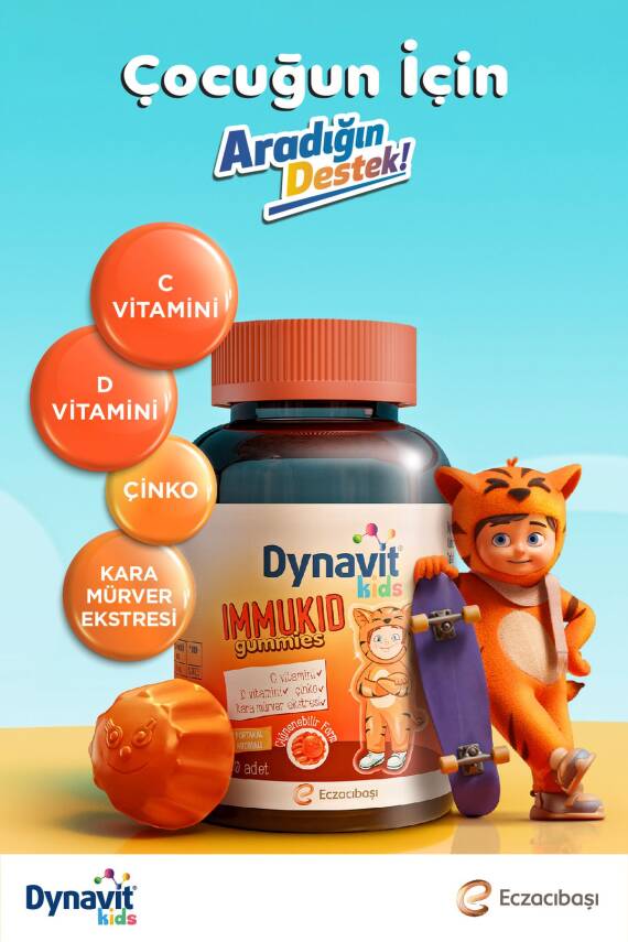 Dynavit Kids İmmukid Gummies 60 Adet Portakallı Çiğnenebilir - 2
