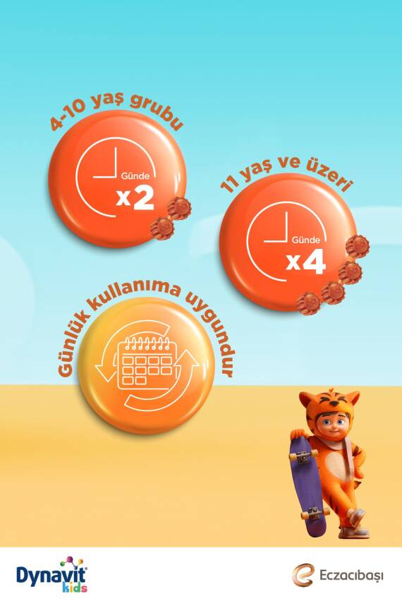 Dynavit Kids İmmukid Gummies 60 Adet Portakallı Çiğnenebilir - 5