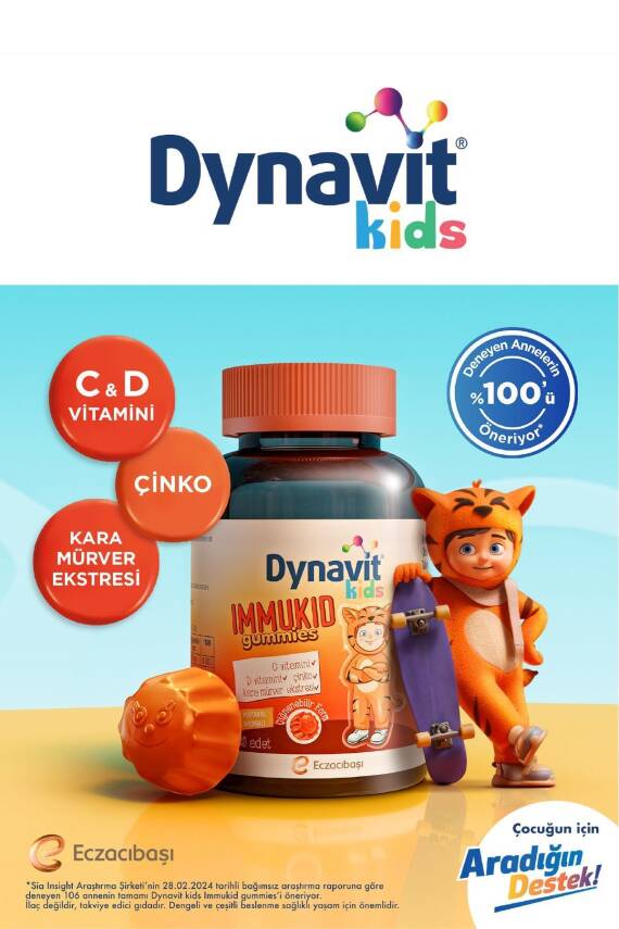 Dynavit Kids İmmukid Gummies 60 Adet Portakallı Çiğnenebilir - 6