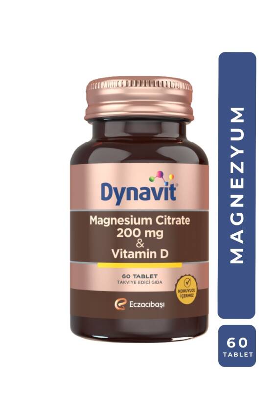 Dynavit Magnesium Citrate 200 mg & Vitamin D 60 Tablet - Magnezyum Sitrat, D Vitamini - 1
