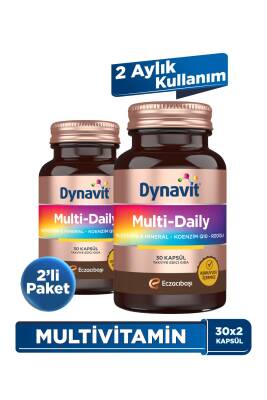 Dynavit Multi-Daily 30 Kapsül - 2'li Avantaj Paketi - Koenzim Q10, Rhodiola, Multivitamin ve Multimineral - 1