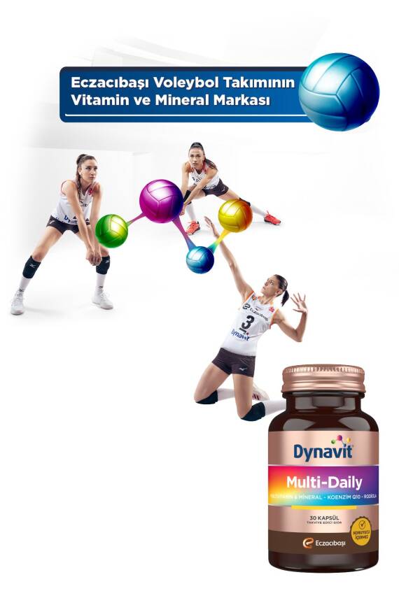Dynavit Multi-Daily 30 Kapsül - 2'li Avantaj Paketi - Koenzim Q10, Rhodiola, Multivitamin ve Multimineral - 8
