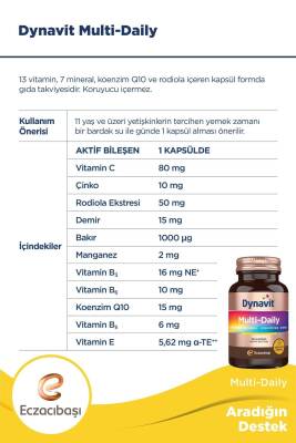 Dynavit Multi-daily Multivitamin&Mineral-Koenzim Q10-Rodiola 30 Kapsül - 3
