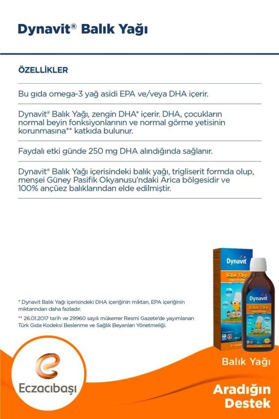 Dynavit Portakal Aromalı Balık Yağı 150 ml - 3