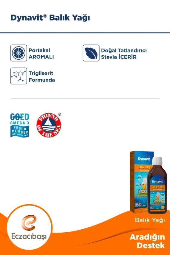 Dynavit Portakal Aromalı Balık Yağı 150 ml - 5