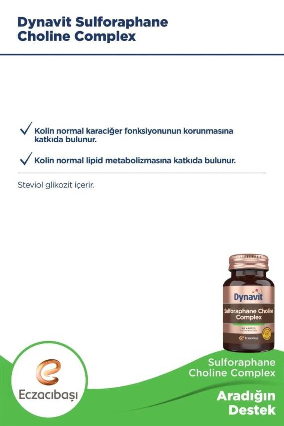 Dynavit Sulforafan Kolin Kompleks 60 Kapsül - Kolin, Brokoli Ekstresi, Deve Dikeni ve Enginar Ekstresi - 4